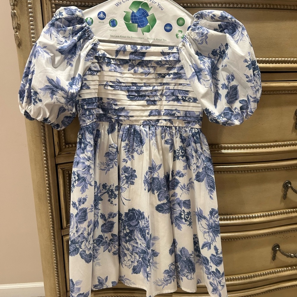 Blue Floral Kids Dress